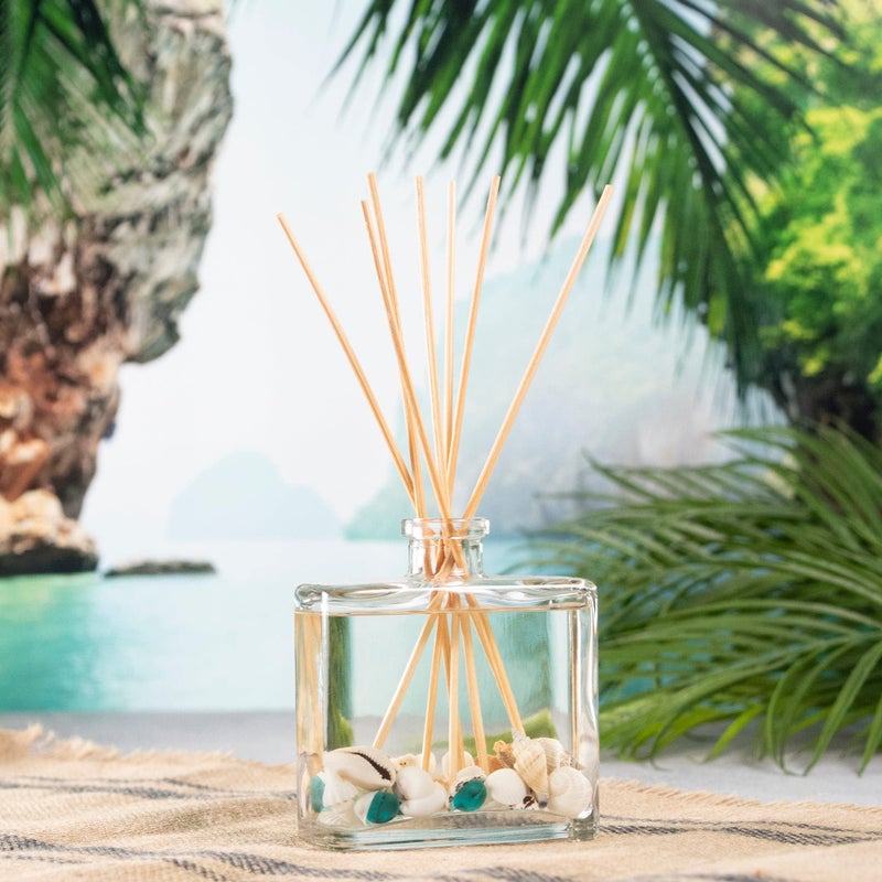 ANDALUCA Pacific Isles Botanical Reed Diffuser | 7.5 fl oz | Aromas of Vanilla, Sandalwood and Sea Salt Multi Color - Image 2